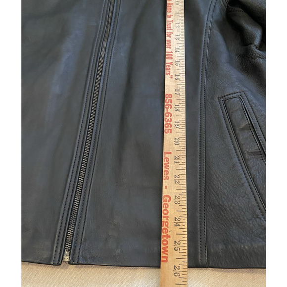 Cotacachi - Ecuador Moto Jacket M/L Extra-Large Black Leather Hipster Coat - Picture 11 of 13